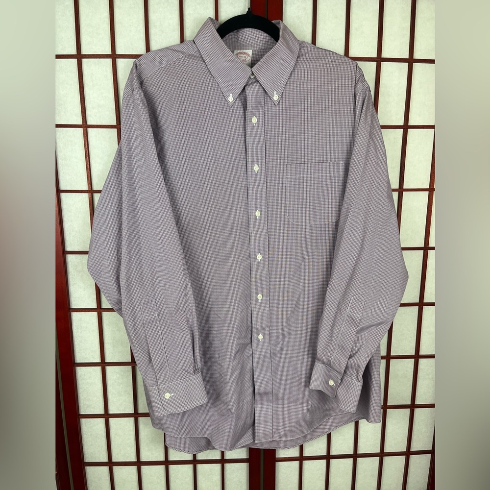 Brooks Brothers 1818 Dress Shirt Men's Large Button-Down Long Sleeve